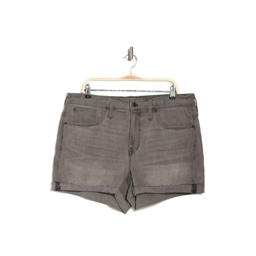 Madewell High Rise Cuffed Denim Shorts Gray Slater Wash M5774 Women's Size 32 - Picture 6 of 7